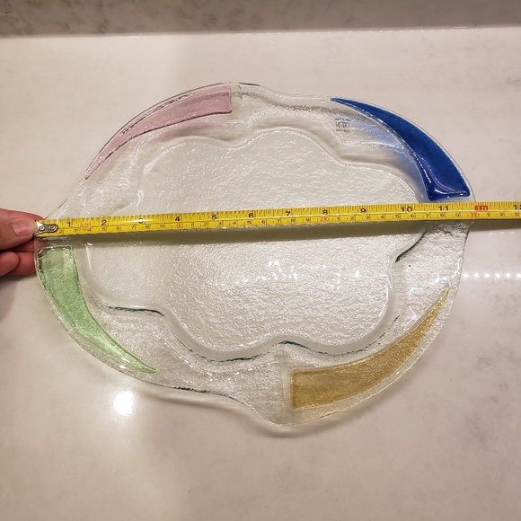 Murano colourful glass plate, made in Italy - Picture 2 of 10